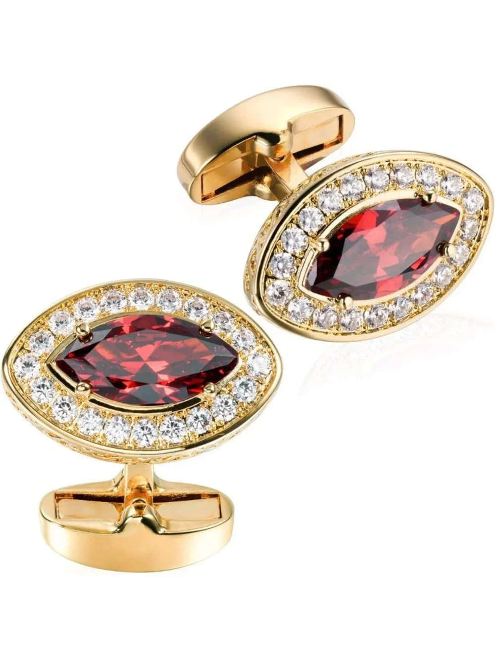 Elegant Gold Diamond Crystal Cufflinks for Men | Perfect Wedding & Business Gift